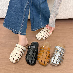 XUJIA | Vintage Thick Sole Slip-on Sandals Weave