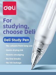 deli | Auto Click Sleek Exam Pen Simplified Bullet Design 0.5mm Black