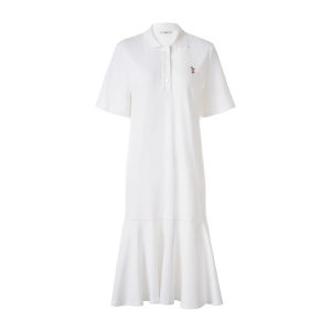 Embroidered Polo Collar Dress for Women