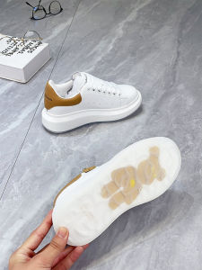 McQueen Genuine Leather Womens Sneakers Spring 2025 New Thick Bottom Casual Sports Shoes High Aesthetic Value Fashion Hits