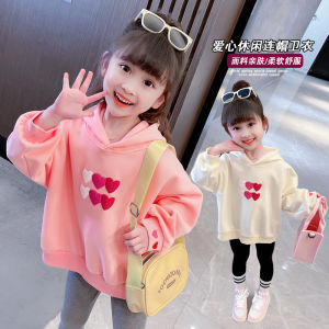 เสื้อเด็กฤดูใบไม้ผลิและฤดูใบไม้ร่วงใหม่เวอร์ชั่นเกาหลีของเสื้อสเวตเตอร์คลุมด้วยผ้าสำหรับเด็กผู้หญิงเสื้อแขนยาว