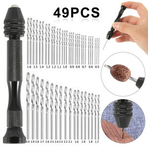 49Pcs Precision Pin Vise Hobby Drill with Model Twist Hand Drill Bits Set High Speed Hole Opening DIY Drilling Tool Dropshipping