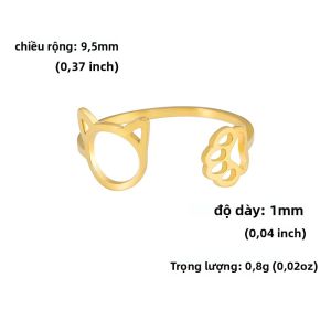 Có Thể Điều Chỉnh Thép Không Gỉ Móng Vuốt Mèo Nhẫn Móng Vuốt Chó Trái Tim Tối Giản Thời Trang Nhẫn Dành Cho Nam Và Nữ Lãng Mạn Trang Sức Dự Tiệc