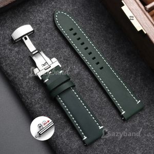 Dây Đeo Đồng Hồ Bằng Da Chống Thấm Nước 18mm-24mm Dây Đeo Phổ Thông Có Khóa Bướm Vòng Đeo Tay Kinh Doanh Màu Đen/nâu Cho Seiko Citizen Omega