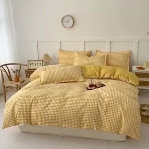 High Quality 4 in1 Full Garterize Bedding Set Double Queen King Super Bedsheet Quilt Cover