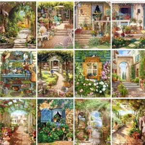 GATYZTORY DIY Full Round/Square Drill Landscape Diamond Painting 5D Rural Scenery Home Decor Art Craft Rhinestones Cross Stitch