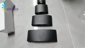 [VỪA RẺ - VỪA ĐẸP] Đèn LED gắn tường ngoài trờiThân Cong Màu Đen ánh sáng vàng chống nước HÂN BÁCH