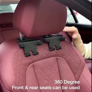 ⚓4 in 1 Car Hook Back Seat Hook 1pc/set Phone Holder Shopping Bag Car Seat Hanger Storage Headrest Hooks Ikat Tepi Gantung Organizer 4 Hook