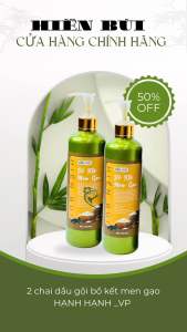Combo 2 chai dầu gội Bồ kết men gạo giúp sạch gàu giảm gãy rụng tóc