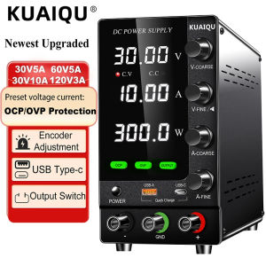 KUAIQU 24 volt Lab DC Power Supply DC 30V 10A Adjustable Voltage Stabilizer Bench Source for pc mobile phone repairelectroplating tattoo SPS-C3010