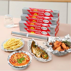 Household Outdoor Thickened Tin Foil Paper Disposable Aluminum Foil Paper Air Fryer Oven Food Grade BBQ Baking Tools