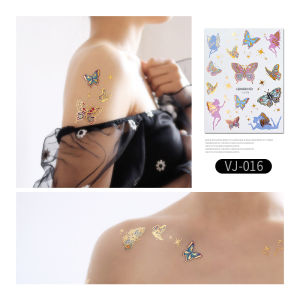Nhãn Dán Cánh Tay Ngang Xương Quai Xanh Lâu Trôi Lấp Lánh Hình Con Bướm Cho Phụ Nữ Nhãn Dán Cánh Ngựa Thần Tiên Cho Phụ Nữ