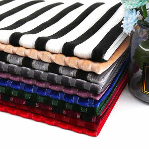 Korean Velvet Drawstring Silver Silk Wide Stripe Non-Inverted Velvet Gold Velvet Elastic Pillow Dress Cheongsam Clothing DIY Fabric