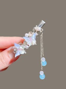 Gradual Butterfly Tassel Hair Clip Womens Duckbill Side Parting Hair Clamp Korean Style Fashion Hair Accessories Hairpin