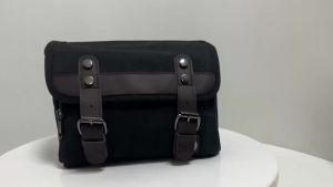 For Small E-bike Hanging Toolkit Motorcycle Saddle Bag Large Capacity Retro Motorcycle Side Bag Waterproof Oil Wax Canvas Bag