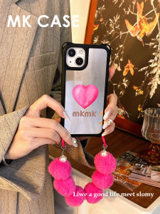 เคสโทรศัพท์แบบสะพายข้างสีชมพูรูปหัวใจรุ่นใหม่พร้อมสายสะพายกระเป๋าสะพายไหล่สำหรับ Apple iPhone 16 pro Max