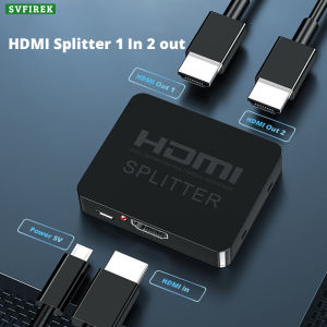 ตัวแยก HDMI ตัวแยก HDMI สัญญาณเครื่องจ่าย Kotak Amplifier สัญญาณภาพวีดีโอแบบ1 In 2 Out 4K สำหรับมอนิเตอร์สองจอ HDTV DVD ชิ้น PS3 Xbox
