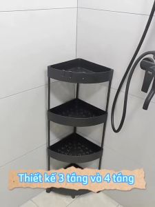 Kệ Nhựa Tam Giác 4 Tầng Có Bánh Xe Kệ Góc Tường Tam Giác 4 Tầng Có Bánh Xe Bền Đẹp Tiện Lợi