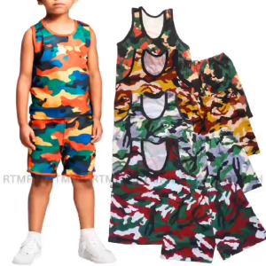 CAMOUFLAGE SANDO SHORTS TERNO FOR KIDS BOYS Camouflage Sando Shorts Camouflage Tshirt Shorts Fits Newborn To Teens