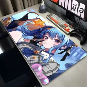 แผ่นรองเมาส์ 90x40 Deskmat แล็ปท็อป Mousepad Hololive Hoshimachi Suisei Desk Decor ขยายแผ่นรองเม้าส์แป้นพิมพ์ Oversize Desk Pad