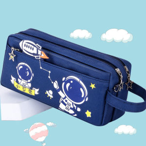 【Free Shipping】Large-capacity Pencil Case Multi-functional Pencil Bag Simple Astronaut Student Stationery Bag