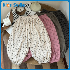 Kids Sville กางเกงเด็กผู้หญิง กางเกงขาตรงลายจุด กางเกงวอร์มเด็ก ผ้าคอร์ดูรอย แบบหลวม สไตล์เกาหลี กางเกงขายาวลำลอง กางเกงลำลอง กางเกงเด็ก กางเกงวอร์ม กางเกงฮาเร็ม 80-150cm