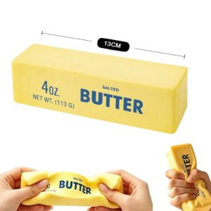 Aitemay Slow Rebound Butter Stick Fidget Toys - 4Pcs PU Squishy Stress Anxiety Relief Pressure Sensory Squeeze Toys Adults Kids Travel Relaxation Gifts