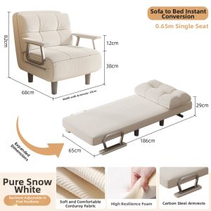 Compact Foldable Sofa Bed for Two People 1.2m