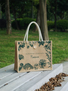 Cotton Linen Tote Bag Women Artistic Green Wild Fairy Tale Cloth Bag Shopping Student Handbag Carry Youth Casual Print Handbag