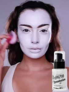 VERONNI | White Liquid Foundation Full Coverage Matte Long Lasting Halloween Face Paint Goth Vampire Ghost Zombie Cosplay Stage Effects