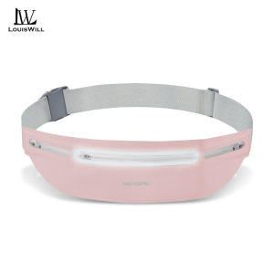 LouisWill Ultra Thin Sports Bag Men Women Outdoor Waist Pack Bag Three Zipper Pocket Chest Bag Adjustable Running Pouch Waterproof Crossbody Bag Money Phone Waist Fanny Pack Jogging Belt Fanny Pack With Reflective Strip for Workouts Sports Outdoor