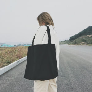 Large Single Shoulder Bag Waterproof Canvas Pure Color Shopping Street Fashion Korean Japanese Style Student Leisure Backpack