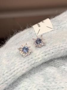 Luxurious 925 Silver Needle Star River Earrings for Women Elegant Fashionable Jewelry Earrings with Alloy Embedded Artificial Gemstones