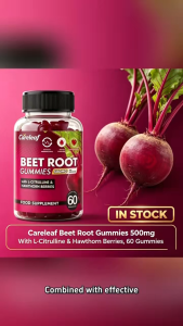 Careleaf Beet Root Gummies | 500mg Extract | L-Citrulline & Hawthorn | Boost Circulation & Vitality