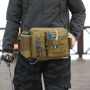 Large Capacity Luya Bag Multifunctional Waist Bag one Shoulder Backpack Crossbody Bag Fishing Rod Bag Bait Box Fishing Gear Bag