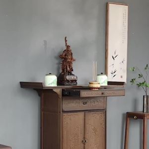 Shrine Cabinet Console Table Entrance Table Buddha Altar Cabinet Buddha Table Altar Console Table Bamboo Entrance Cabinet Modern malist 神台桌
