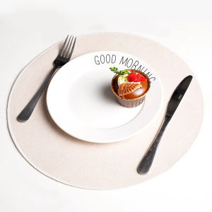 High-End Leather Dining Mat Waterproof Oil-Proof Heat Resistant Dinner Plate Mat American Style Rectangular Tablecloth Decor