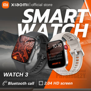 Xiaomi Watch 3 Smart Watch 2.04 Inch Big Touch Screen Sport Watch IP68 Waterproof Blood Oxygen Monitor for Android IOS GPSpositioning Heart Rate Blood Pressure Sleep Monitoring Bluetooth Call SMS Reminder Original Branded SmartWatches for Men Women