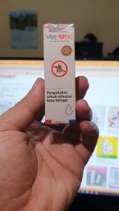 VET OTIC 10ML - Obat Tetes Telinga Anjing Kucing Kelinci Radang Kutu Luka Telinga Vetotic Earmites