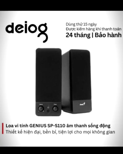 Loa vi tính Genius SP S110 nhỏ gọn âm thanh rõ kết nối jack 3.5mm cho pc laptop văn phòng