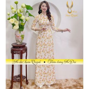 Áo Dài Hoa Nhí Lụa Habutai K52 Trẻ Trung Duyên Dáng - Áo Dài Xuân Quỳnh