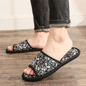 Korean Style Cotton Slippers Indoor Home Floor Tile Silent Soft Bottom Men Women Spring Summer Autumn Winter Four Seasons
