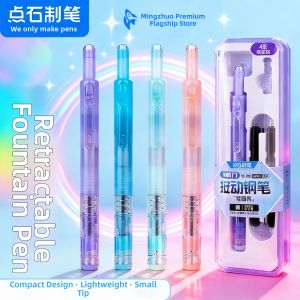 DIANSHI | Press Type Fountain Pen with Refillable Ink Cartridge for Students