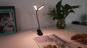 14 LED Clip On Book Light 3 Colors 8 Brightness Usb Rechargeable Night Light Portable Reading Light Book Lamp Mini Desk Lamp