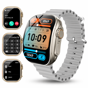 laxasfit | LAXASFIT 2.01 "HD Đồng Hồ Thông Minh Cong HD Cuộc Gọi Bluetooth Bộ Mã Hóa Quay Nút Kép Theo Dõi Sức Khỏe Sạc Không Dây Màn Hình Cảm Ứng Chống Sốc