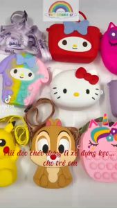 Túi đeo Vai Trẻ Em - Bóp Mini Đựng Lì Xì - Bóp Đeo Chéo Đựng Kẹo Bẳng Nhựa Dẻo Cho Trẻ Em