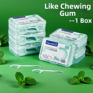 Mint Flavor Disposable Dental Floss Picks