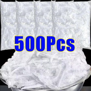 500pcs Disposable Food Cover / Food Grade Fresh-keeping Storage Bag / Elastic Plastic Cover for Dishe Wrap Refrigerator / Clear Ktchen Bowl Cover