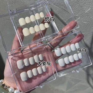 Danh Mục Sản Phẩm Nail Art Pure Color White High-End Nails Wearable False Nails Handmade Short Nails Beauty Tools