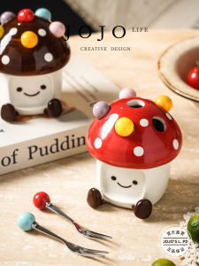 Adorable Mushroom Fruit Fork Set Sweet Dessert Cutlery Stainless Steel Home Use Cute Design Dining Tableware from Mainland China